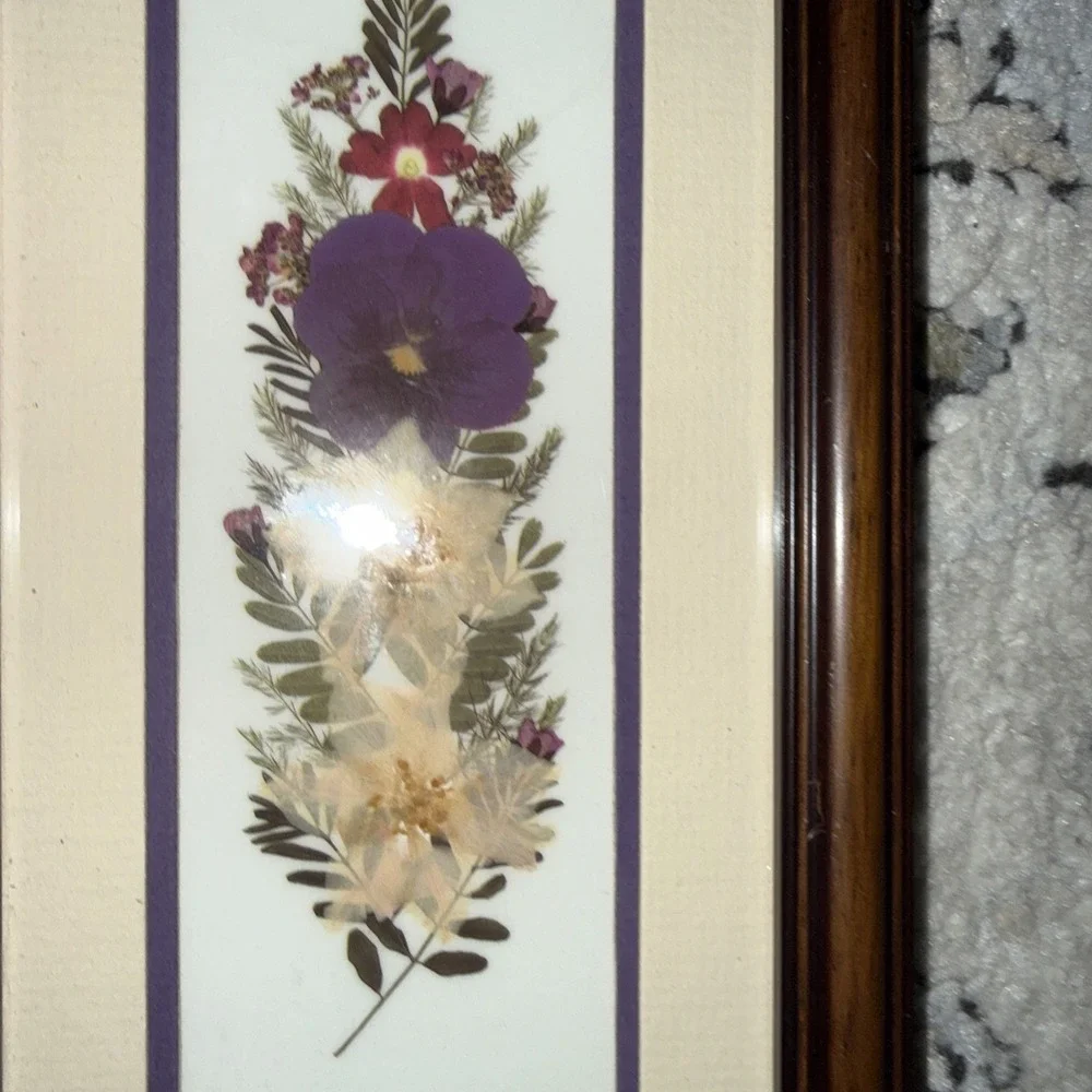 Framed Pressed Dried Flowers Handmade Religious Wall Hanging 11